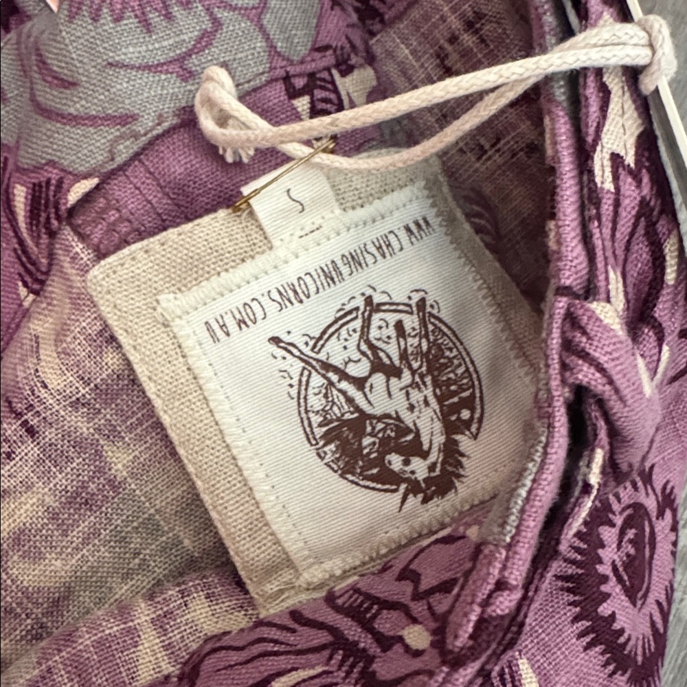 Chasing unicorns poppy print linen flares - Picture 5 of 5